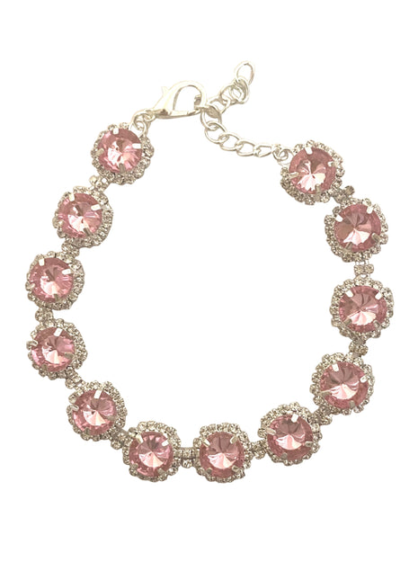 Pink Crystal Rhinestone Dog Necklace