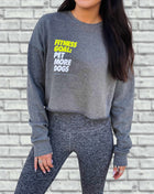 Fitness Goal: Pet More Dogs Women's Cropped Sweatshirt | Gift for Dog Moms | Printed in USA