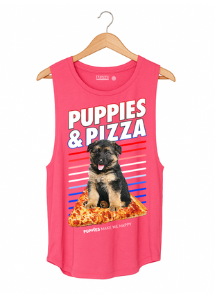 Puppies & Pizza  | Puppies Soft Women's Sleeveless Tank