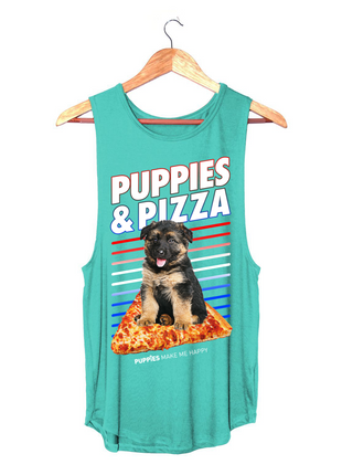 Puppies & Pizza  | Puppies Soft Women's Sleeveless Tank