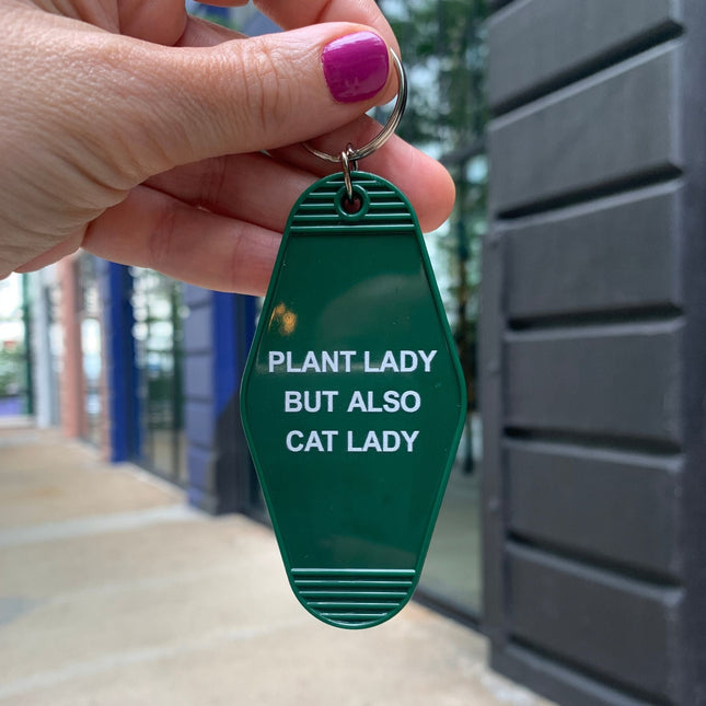 Plant Lady But Also Cat Lady Motel Style Keychain | GB x Catnip Crazed