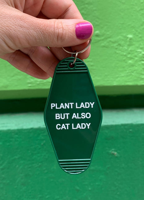 Plant Lady But Also Cat Lady Motel Style Keychain | GB x Catnip Crazed