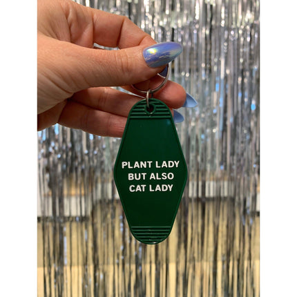 Plant Lady But Also Cat Lady Motel Style Keychain | GB x Catnip Crazed