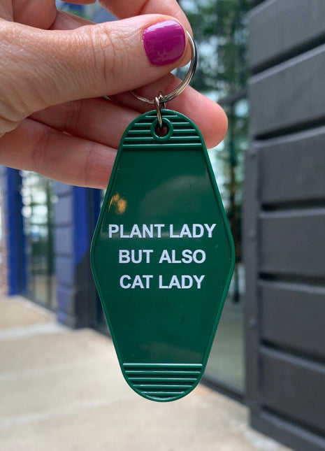 Plant Lady But Also Cat Lady Motel Style Keychain | GB x Catnip Crazed