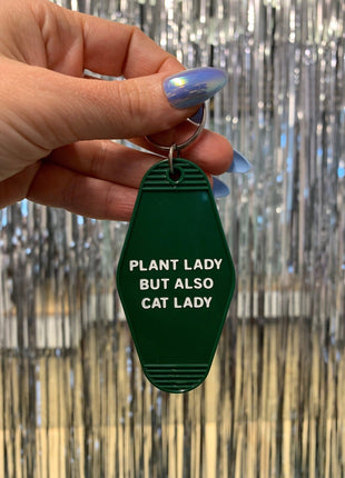 Plant Lady But Also Cat Lady Motel Style Keychain | GB x Catnip Crazed