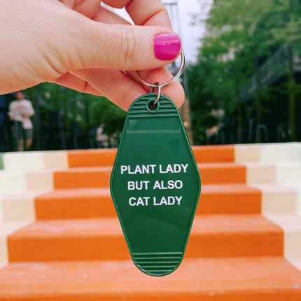 Plant Lady But Also Cat Lady Motel Style Keychain | GB x Catnip Crazed