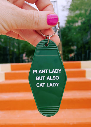 Plant Lady But Also Cat Lady Motel Style Keychain | GB x Catnip Crazed