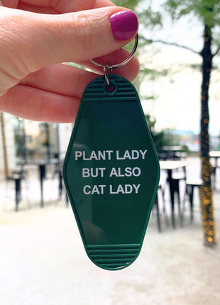 Plant Lady But Also Cat Lady Motel Style Keychain | GB x Catnip Crazed
