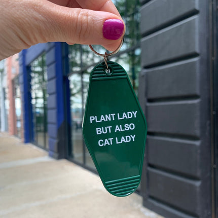 Plant Lady But Also Cat Lady Motel Style Keychain | GB x Catnip Crazed