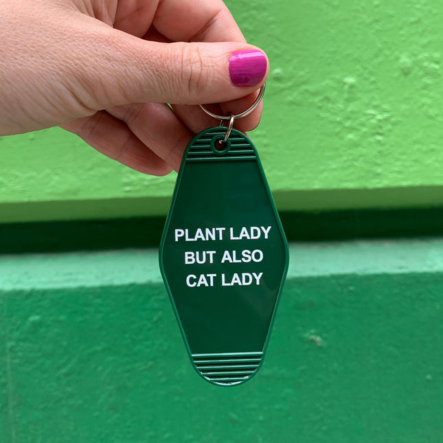 Plant Lady But Also Cat Lady Motel Style Keychain | GB x Catnip Crazed