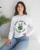 Plant Lady But Also Cat Lady Unisex Heavy Blend™ Crewneck Sweatshirt Sizes SM-5XL | Plus Size Available