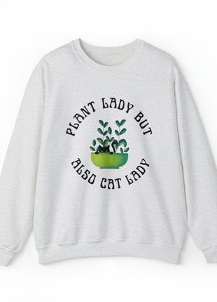 Plant Lady But Also Cat Lady Unisex Heavy Blend™ Crewneck Sweatshirt Sizes SM-5XL | Plus Size Available