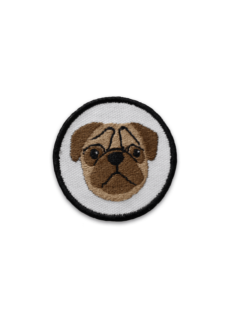 Pug Face Circle Patch