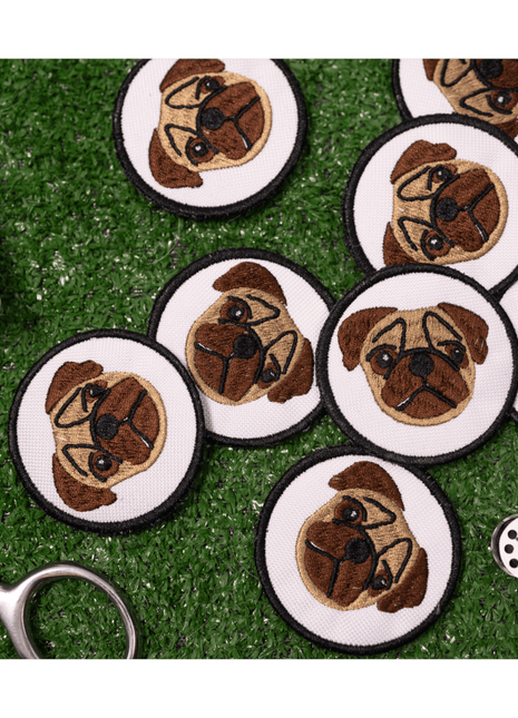 Pug Face Circle Patch