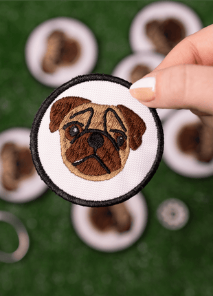 Pug Face Circle Patch