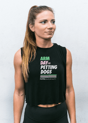 Arm Day = Petting Dogs Tank Top | Gift for Dog Lovers & Dog Moms