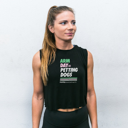 Arm Day = Petting Dogs Tank Top | Gift for Dog Lovers & Dog Moms