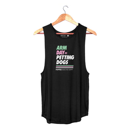 Arm Day = Petting Dogs Tank Top | Gift for Dog Lovers & Dog Moms