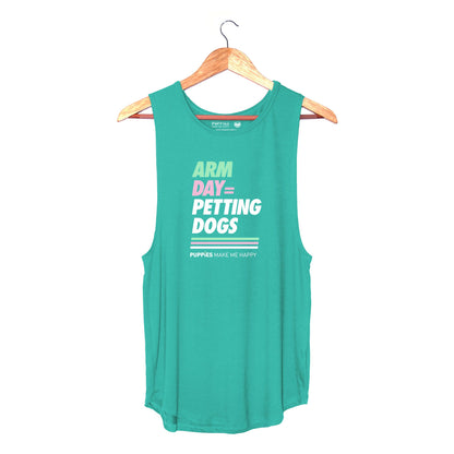 Arm Day = Petting Dogs Tank Top | Gift for Dog Lovers & Dog Moms