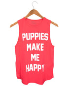 Puppies Make Me Happy |  Women's Sleeveless Tank | Made in USA
