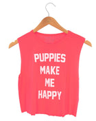 Puppies Make Me Happy | Crop Tank Gift For Dog Lovers Made in USA