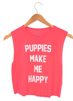 Puppies Make Me Happy | Crop Tank Gift For Dog Lovers Made in USA
