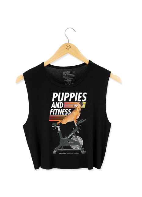 Puppies & Red Frenchie Spin Bike | Crop Top