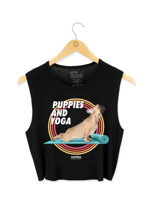Puppies & Yoga Crop Top | Present for Dog Lovers