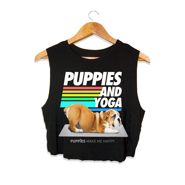 Puppies & Yoga | Custom Dog Crop Top | Gift for Dog Lovers