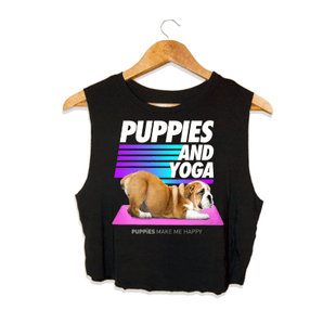 Puppies & Yoga Crop Top | Gift for Dog Lovers