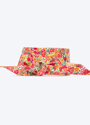 Floral patterned bandana on a white background