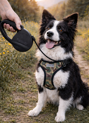 Parisian Pet 'Retractable Leash M' for Dogs & Cats – Stylish 16-Foot Retractable Dog Leash with Ergonomic Handle, Black