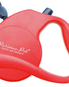 Parisian Pet 'Retractable Leash M' for Dogs & Cats – Ergonomic Handle Leash for Dogs Up to 44 lbs, Red