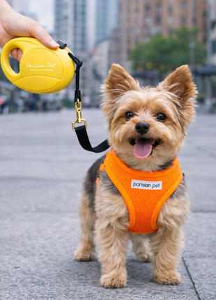 Parisian Pet 'Retractable Leash M' for Dogs & Cats – 16-Foot Durable Leash for Dogs Up to 44 lbs, Yellow