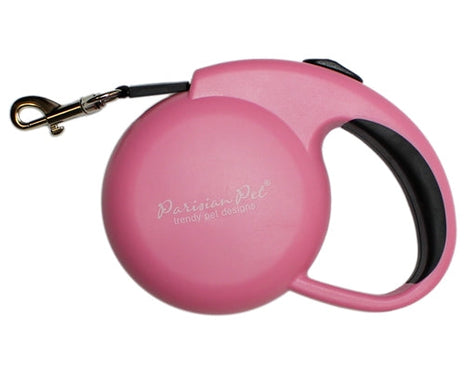 Parisian Pet 'Mini Retractable Leash' for Dogs & Cats – Lightweight, Stylish Pet Leash for Small Dogs, Pink