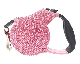 Parisian Pet 'Crystal Retractable Leash Pink' for Dogs & Cats – Comfortable, Strong Leash with Ergonomic Handle