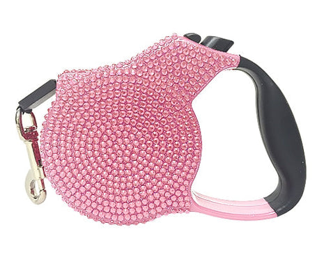 Parisian Pet 'Crystal Retractable Leash Pink' for Dogs & Cats – Comfortable, Strong Leash with Ergonomic Handle