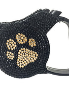 Parisian Pet 'Crystal Retractable Leash Golden Paw' for Dogs & Cats – Comfortable Pet Leash with Ergonomic Handle