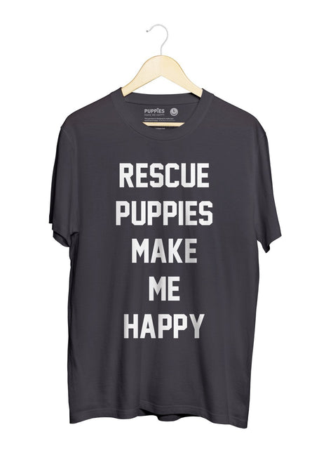 Rescue Puppies Make Me Happy Title | Uni-Sex Crewneck Tee