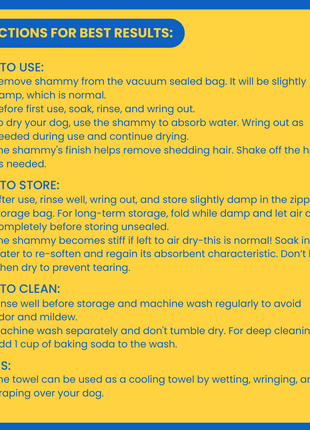 Dog Drying Shammy Towel