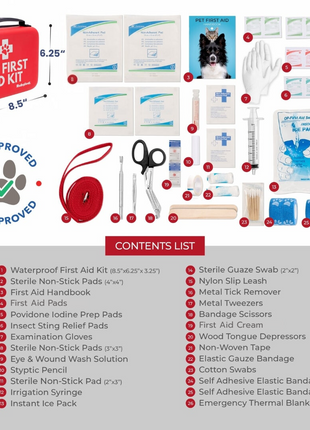 Pet First Aid Kit for Dogs & Cats with Vet-Approved Essentials