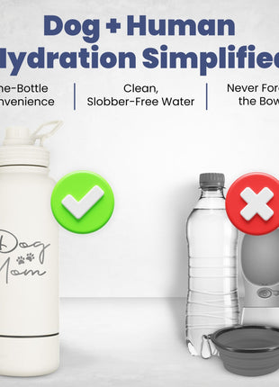 Water Bottle with Detachable Dog Bowl