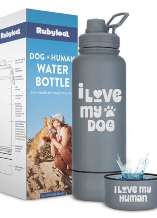 Water Bottle with Detachable Dog Bowl