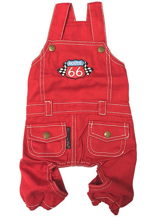 Parisian Pet 'Route 66 Jumpsuit' for Dogs and Cats, Fashionable Pet Jumpsuit for Parties, Red