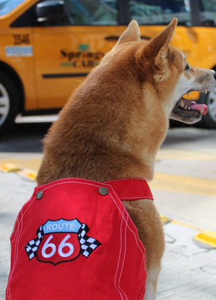 Parisian Pet 'Route 66 Jumpsuit' for Dogs and Cats, Fashionable Pet Jumpsuit for Parties, Red