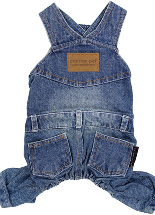 Parisian Pet 'Denim Overalls' – Durable and Trendy Pet Overalls for Dogs & Cats-Blue
