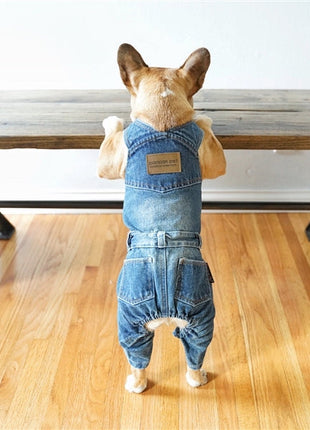 Parisian Pet 'Denim Overalls' – Durable and Trendy Pet Overalls for Dogs & Cats-Blue