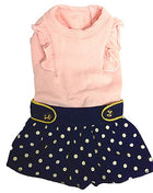 Parisian Pet 'Nautical Dress' for Dogs and Cats, Sleeveless Designer Beach Dress, Comfortable Pet Clothing, Pink & Navy