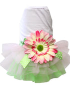 Parisian Pet 'Sunflower Dress' for Dogs and Cats, Designer Sleeveless, Summer Pet Apparel, Green