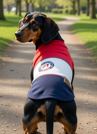 Parisian Pet 'World Champion Tank' Dog & Cat Shirt – Comfortable Embroidered Cotton Tank, Perfect for Vacation – Red - Pup List